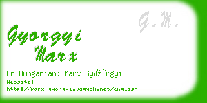 gyorgyi marx business card